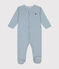 Katoenen babypyjama met print blauw ROVER/wit MARSHMALLOW