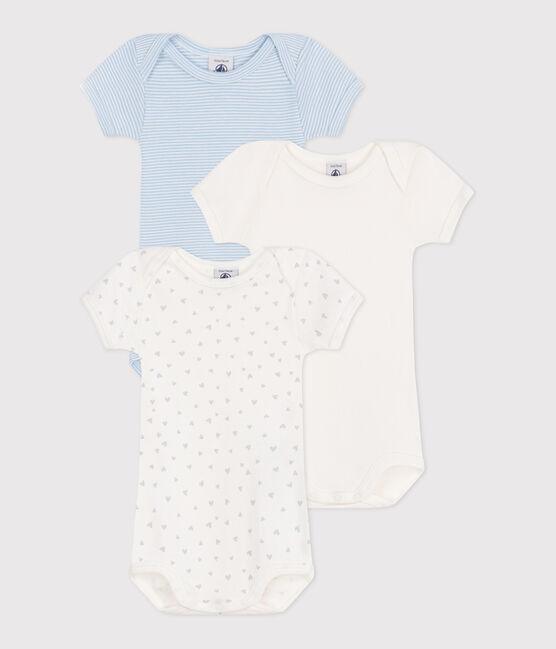 Setje met 3 katoenen babyrompertjes met korte mouwen en print variante 1
