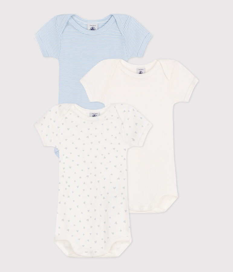 Lot de 3 bodies manches courtes en coton imprim&eacute; b&eacute;b&eacute; multicouleur