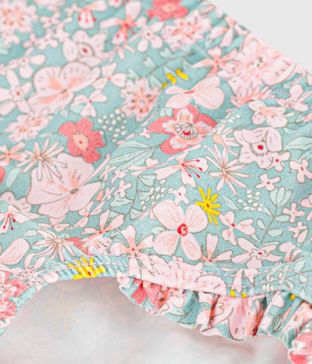 Zwembroekje met ruches en bloemenprint voor baby's blauw/multicouleur