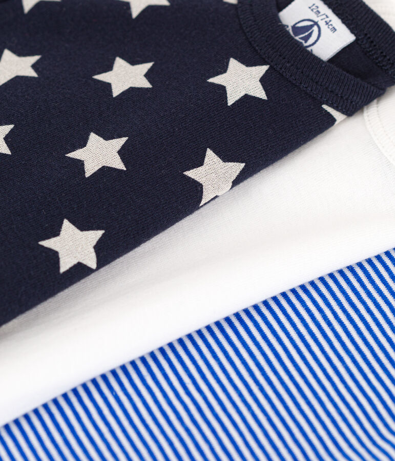 Set van 3 katoenen body's met lange mouwen en sterrenprint multicouleur