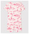 Pyjacourt snugfit toile de Jouy Paris petite fille en coton rose FLEUR/rose GROSEILLER