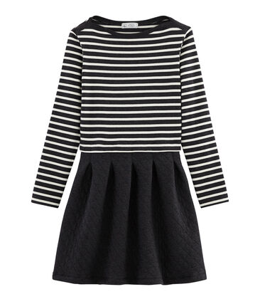 Jurk Met Lange Mouwen Van Twee Materialen Vrouwen Petit Bateau