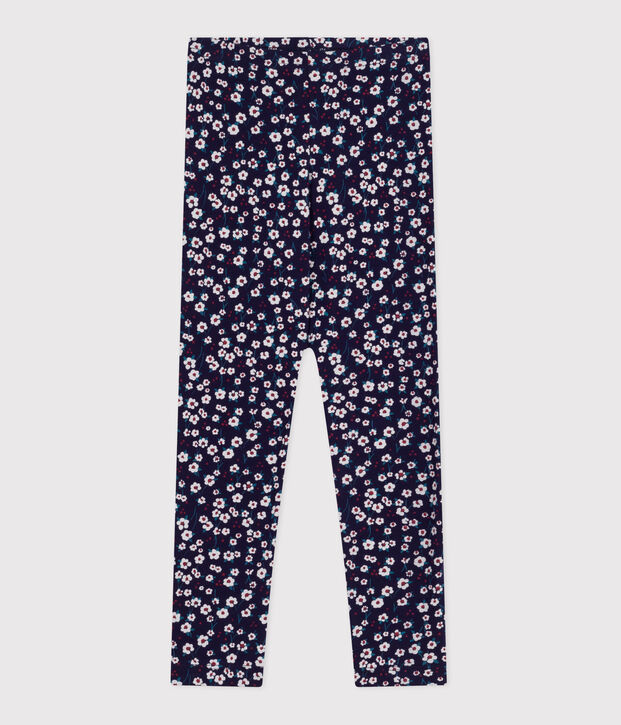 Legging enfant en coton imprim&eacute; bleu/multicouleur