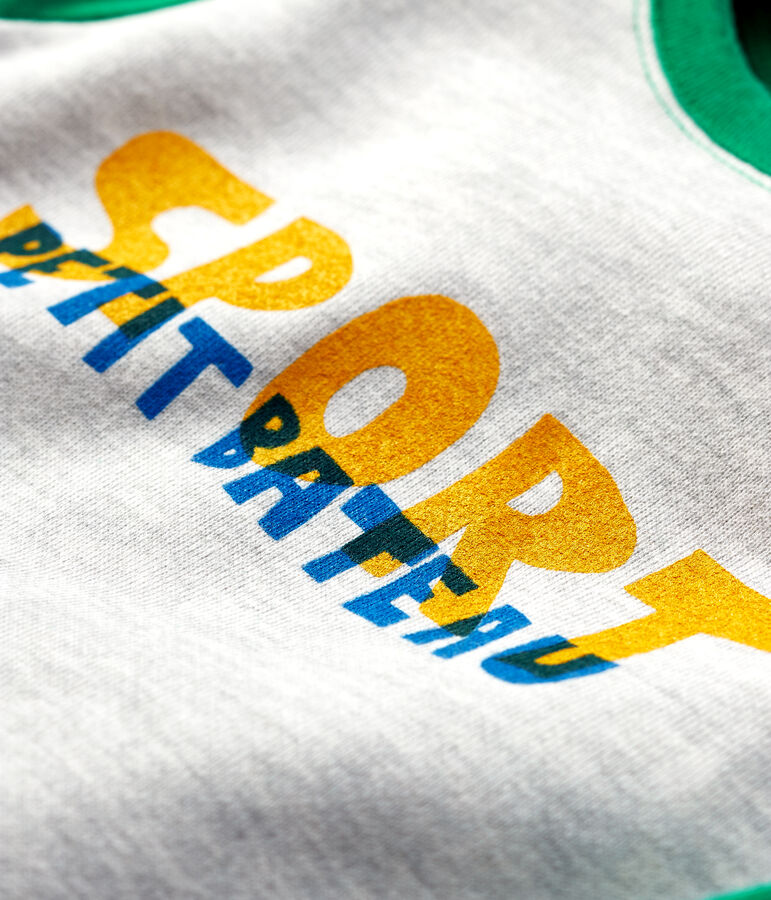 Combinaison en molleton b&eacute;b&eacute;. gris BELUGA/ PIVERT