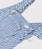 Korte salopette in gestreepte keperstof voor baby's blauw/wit