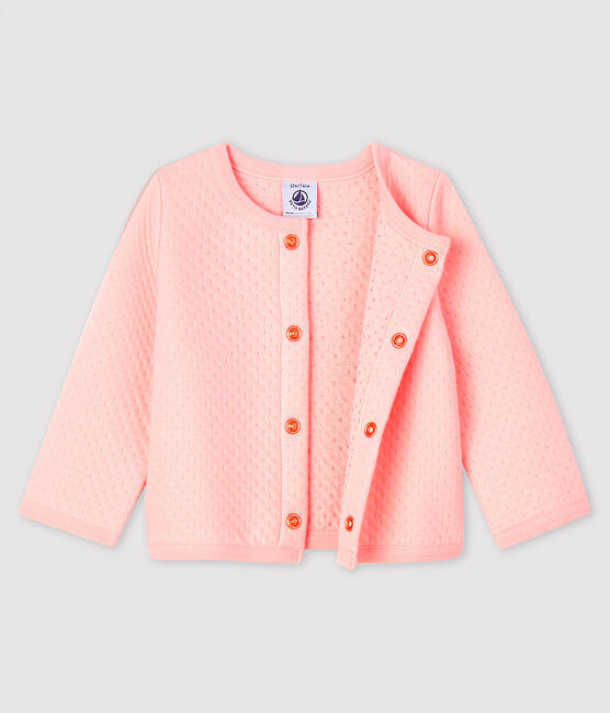 Cardigan bébé fille en tubique rose MINOIS