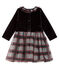 Robe manches longues bi-matière bébé fille noir NOIR/blanc MULTICO