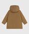 Halflange effen parka voor kinderen bruin ROCHE