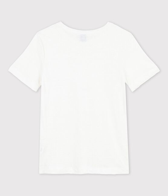 L'ICONIQUE, T-shirt voor dames in linnen wit ECUME