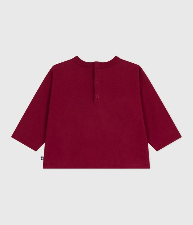 Tee-shirt b&eacute;b&eacute; en coton &agrave; manches longues rouge