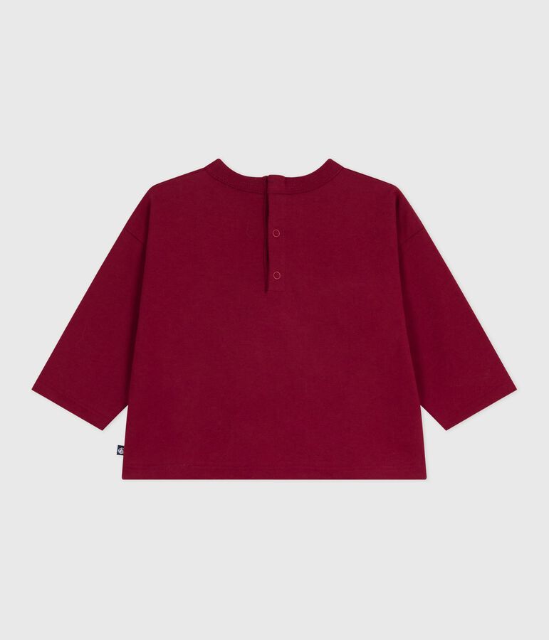 Tee-shirt b&eacute;b&eacute; en coton &agrave; manches longues rouge