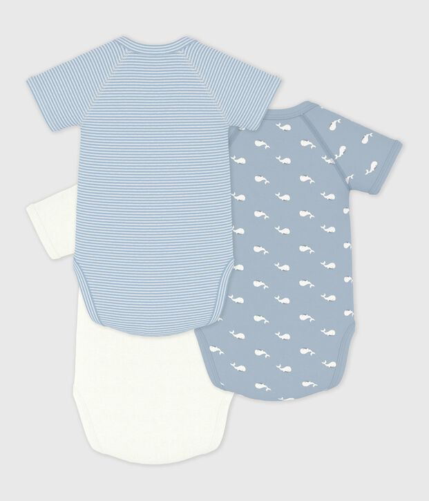Set van katoenen babyrompertjes met print en korte mouwen multicouleur