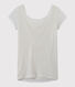 Linnen dames-T-shirt met wijde ruguitsnijding en iriserend effect