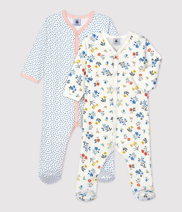 Lot de 2 dors-bien fleuris en coton multicouleur