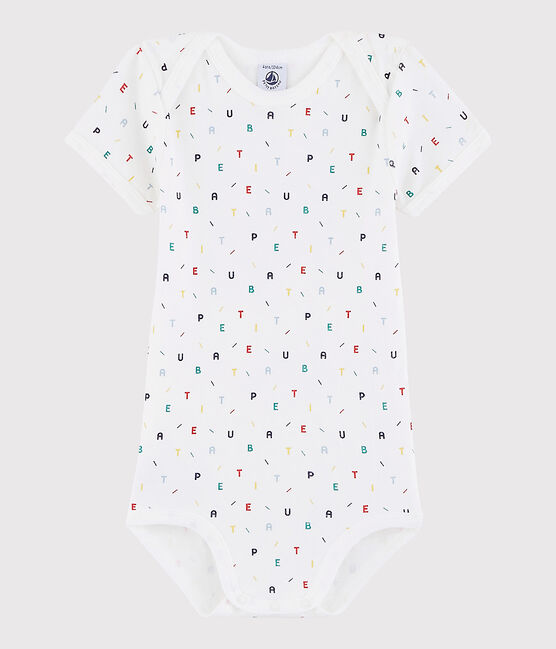 Body manches courtes bébé fille-garçon blanc MARSHMALLOW/blanc MULTICO