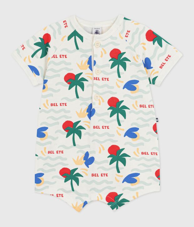 Kort katoenen pakje met print voor baby's ecru/multicouleur