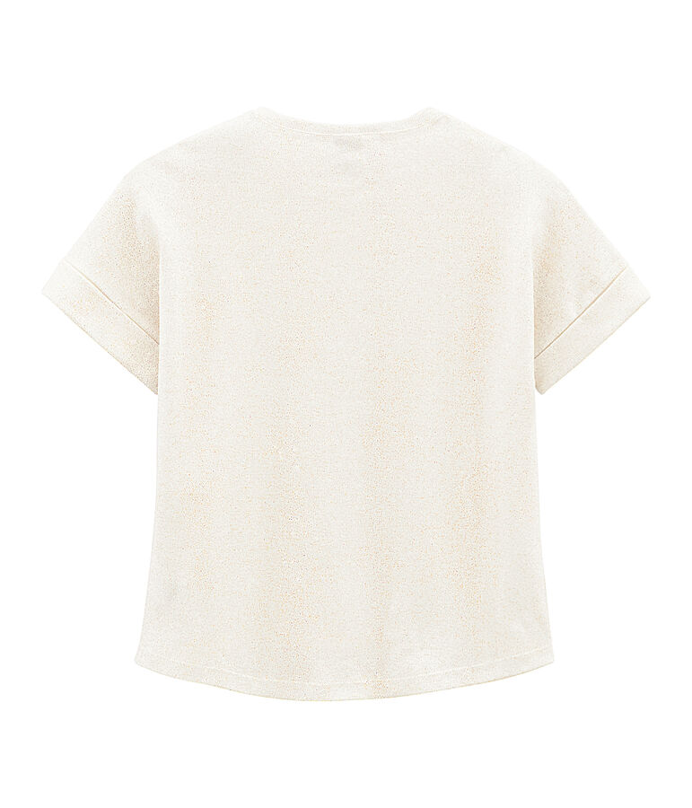 Tee-shirt &agrave; manches courtes enfant fille blanc/rose