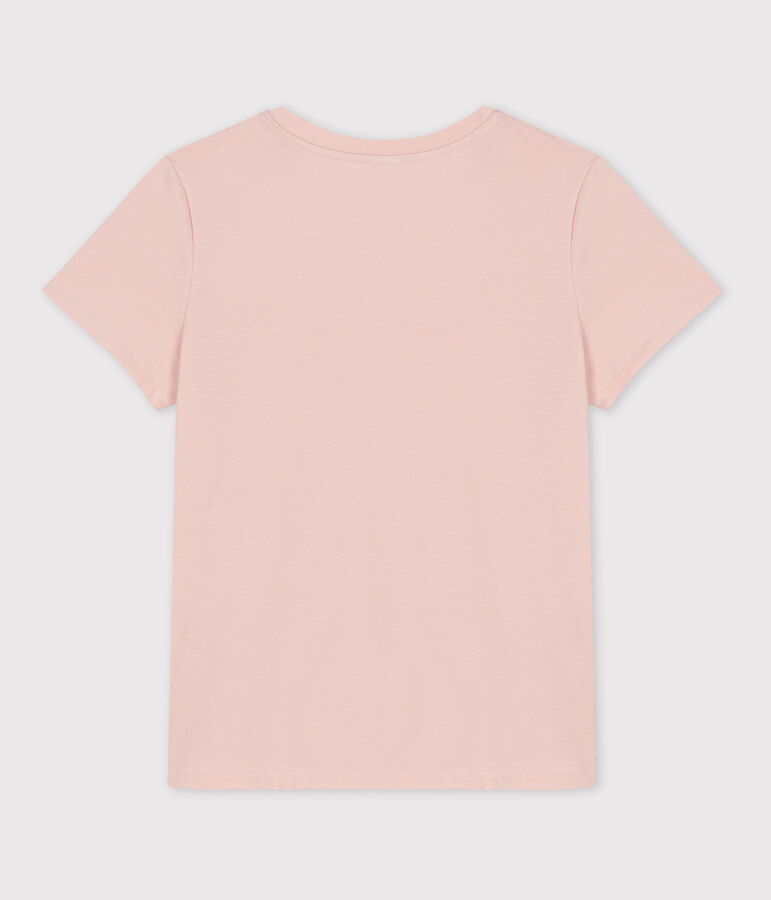 DE STRAIGHT-FIT, T-shirt voor dames met ronde hals in biokatoen roze