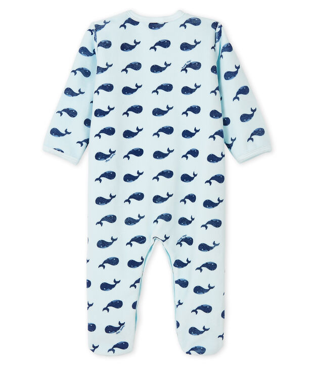 Dors-bien baleine b&eacute;b&eacute; gar&ccedil;on en velours bleu/bleu