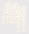 Pyjama snugfit imprimé oiseaux petite fille en côte blanc MARSHMALLOW/blanc MULTICO