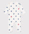 Katoenen babypyjama met gestreepte hartjesprint wit MARSHMALLOW/wit MULTICO