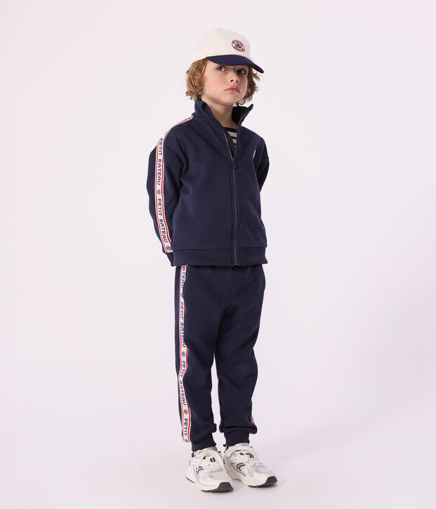 Pantalon de jogging enfant en coton bleu marine