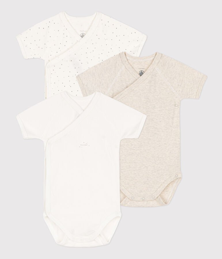 Set van 3 babybody's in biokatoen multicouleur