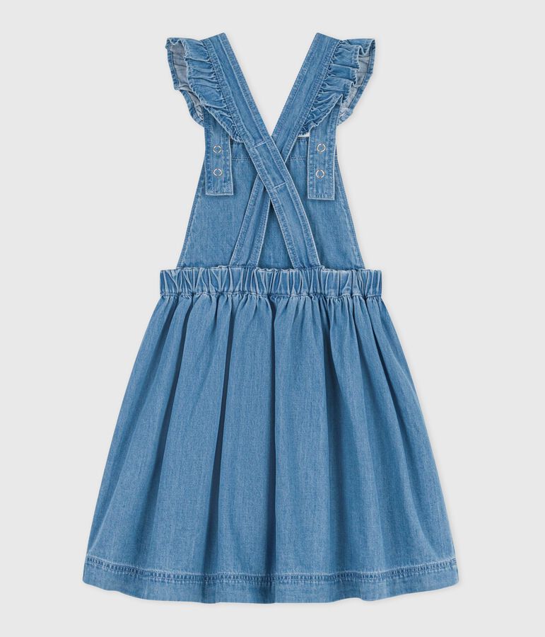 Katoenen salopettejurk voor kinderen blauw DENIM CLAIR
