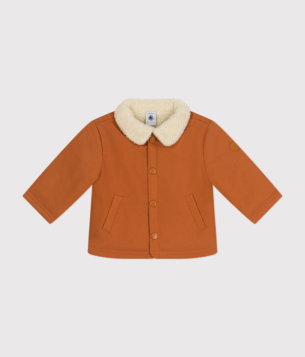 Veste courte doubl&eacute;e sherpa b&eacute;b&eacute; marron