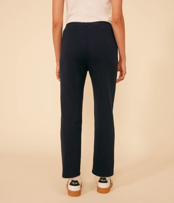 Pantalon en coton et élasthanne femme bleu SMOKING