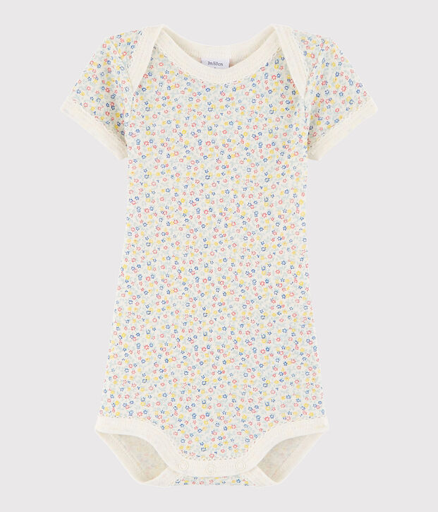 Body manches courtes b&eacute;b&eacute; fille blanc/multicouleur