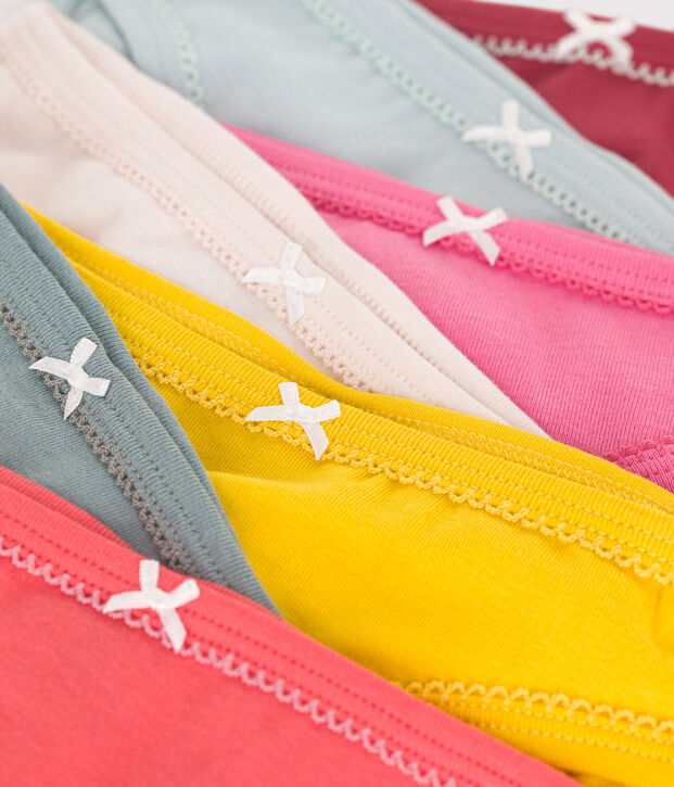 Lot de 7 culottes enfant en coton unies multicouleur