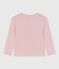 Tee-shirt enfant manches longues en coton uni rose JOLI