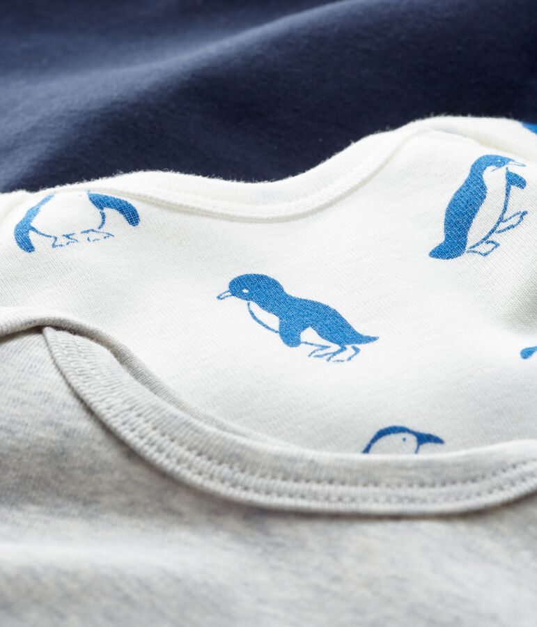 Trio de bodies manches longues b&eacute;b&eacute; gar&ccedil;on multicouleur