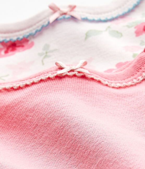 Set van 2 body's met korte mouwen voor babymeisjes wit LOT