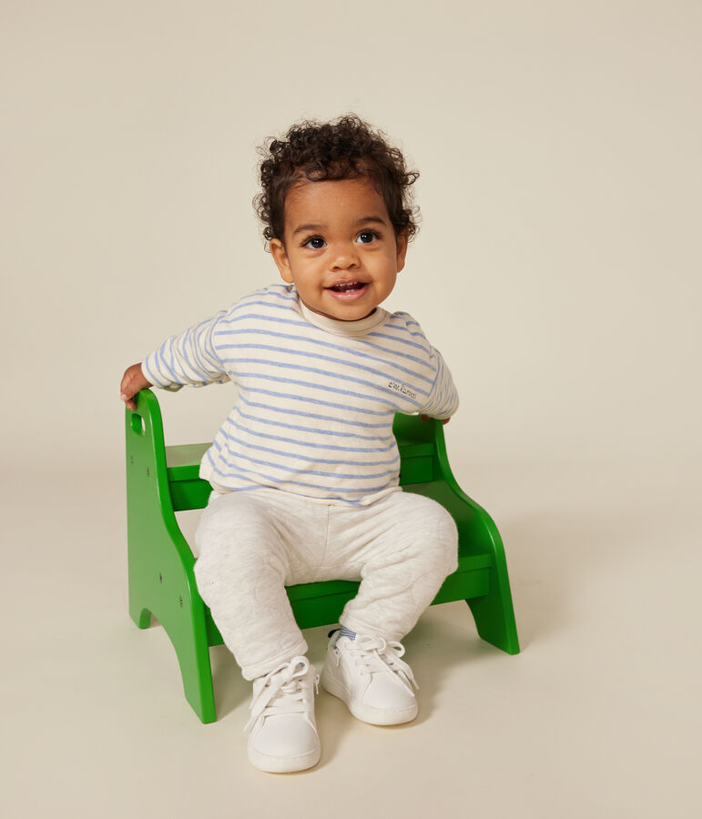 Baby-T-shirt met lange mouwen in tubic wit AVALANCHE/ SKY CHINE