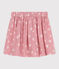 Jupe enfant en coton fleurie rose CHARME/blanc MARSHMALLOW