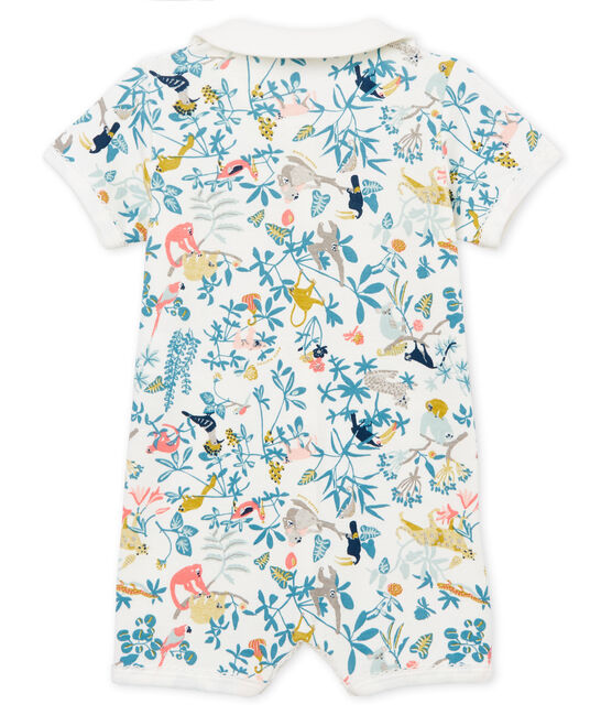 Combicourt bébé fille en côte blanc MARSHMALLOW/blanc MULTICO