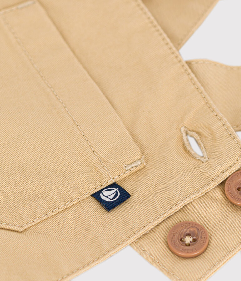 Korte salopette in keperstof voor baby's beige