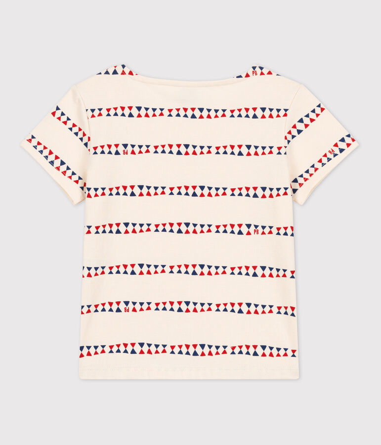 Katoenen T-shirt met korte mouwen voor meisjes wit AVALANCHE/ MULTICO