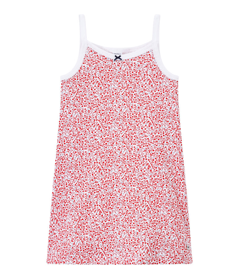 Meisjesnachthemdje met dessin wit/multicouleur