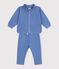 Ensemble sweatshirt et pantalon b&eacute;b&eacute; en coton uni bleu