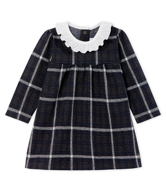 Robe manches longues bébé fille à carreaux noir CITY/blanc MULTICO CN