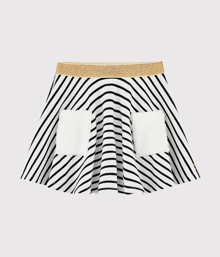 Jupe enfant fille blanc MARSHMALLOW/bleu SMOKING