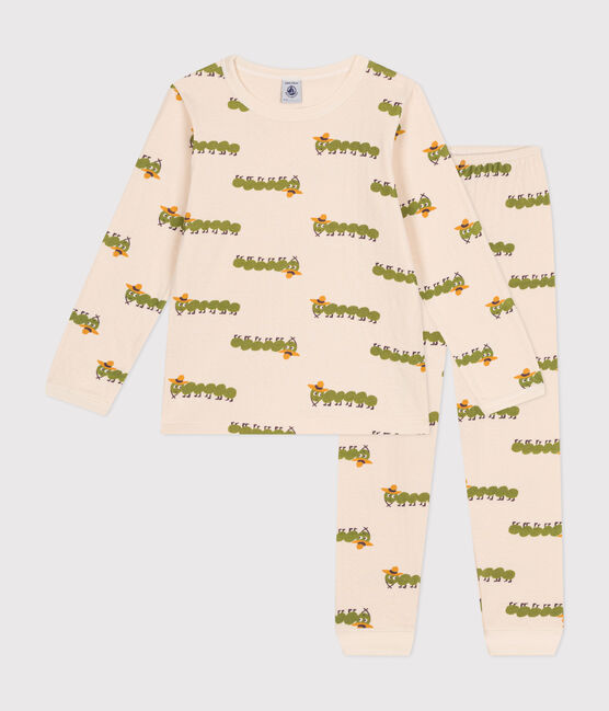 Katoenen kinderpyjama met dierenprint wit AVALANCHE/ MULTICO