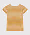 DE STRAIGHT-FIT IN KATOEN & LINNEN, T-shirt voor dames geel ISTRE/wit AVALANCHE