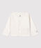 Cardigan bébé en côte 2x2 en coton biologique blanc MARSHMALLOW