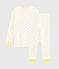 Pyjama petit garçon en tubique blanc MARSHMALLOW/gris GRIS