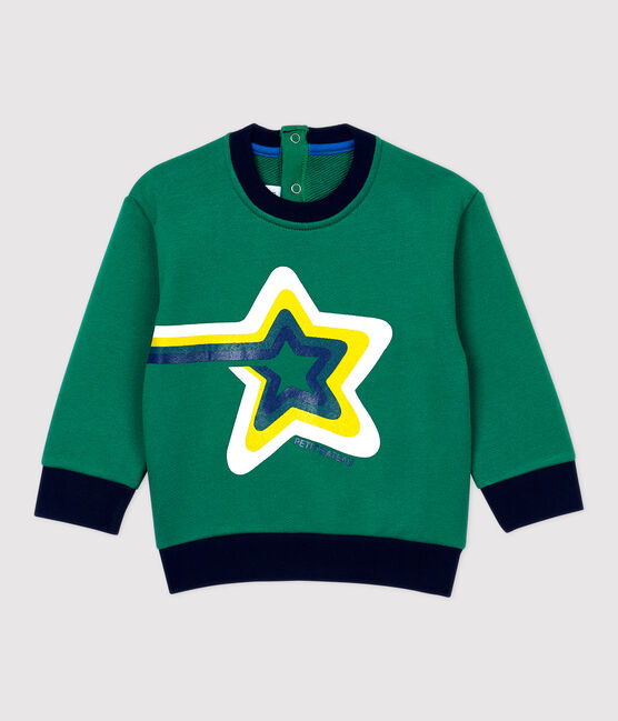 Sweatshirt van molton baby. groen PIVERT